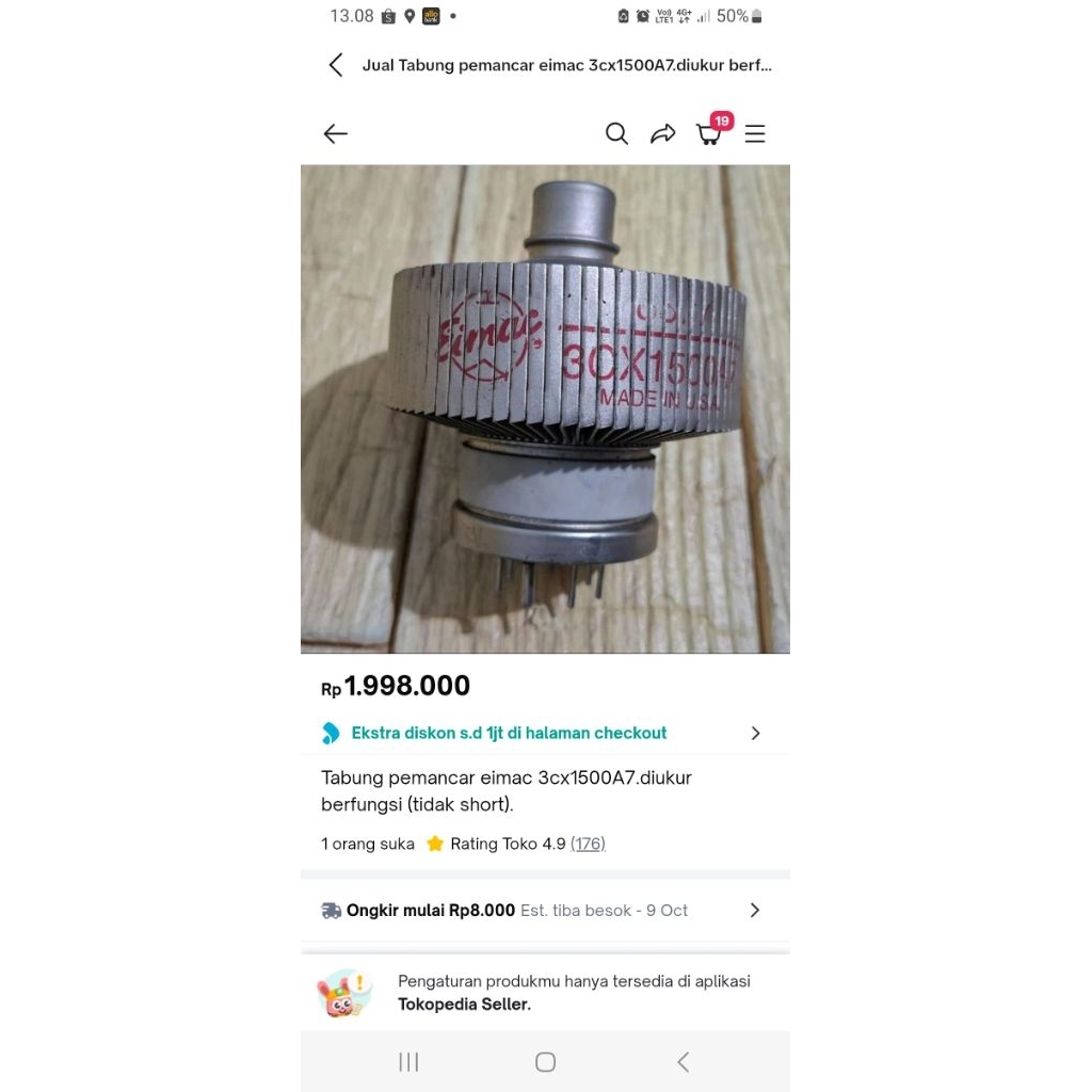 tabung pemancar Eimac pesanan khusus Edin Bens