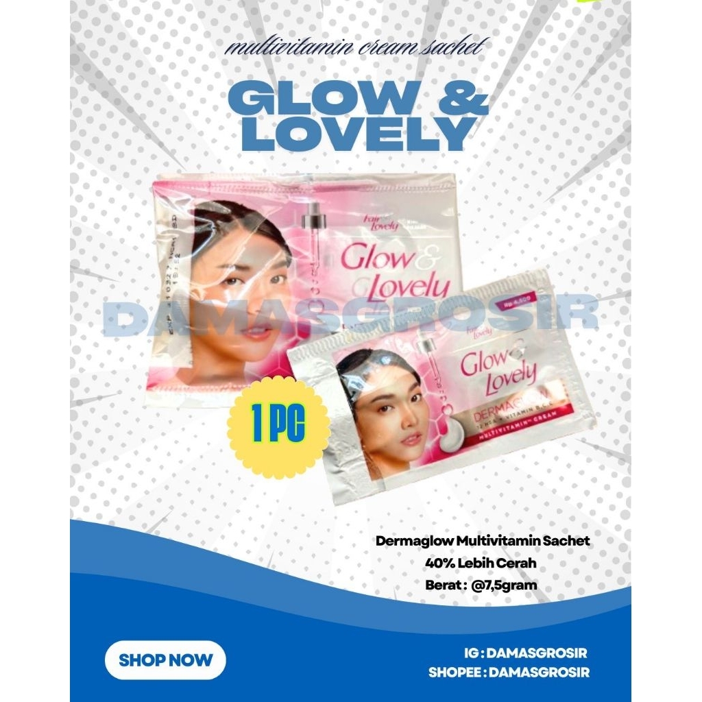 GLOW AND LOVELY FAIR LOVELY CREAM SACHET 7.5 GRAM