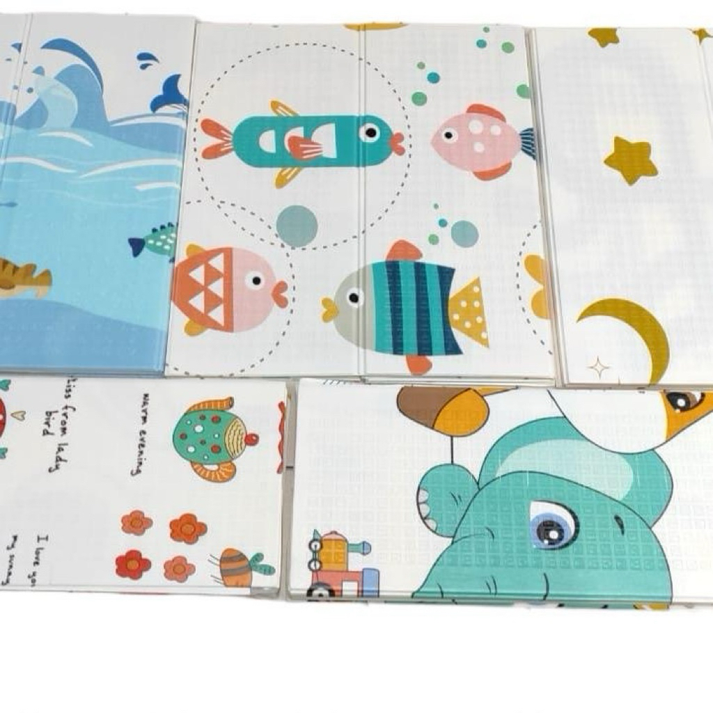 Playmate Busa 180x200cm / Karpet atau Matras Lipat Bermain Anak Karakter Free Tas