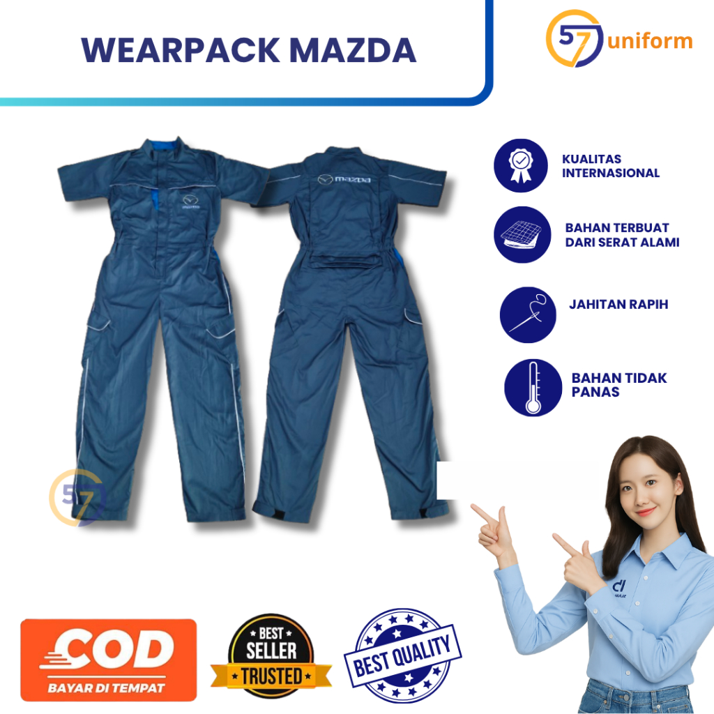 Wearpack Standar Mazda | Seragam Mazda | Wearpack Mazda | Seragam Mekanik Bengkel Pria