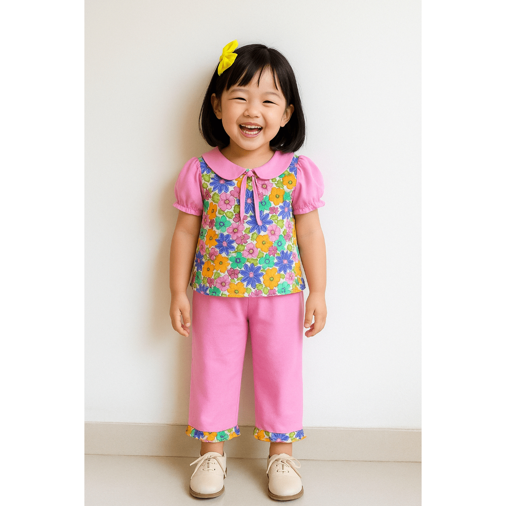 DEVANYA X TOKOLOBO TIARA SET | SET ANAK BUNGA |SETELAN HARIAN ANAK FLORAL KEKINIAN