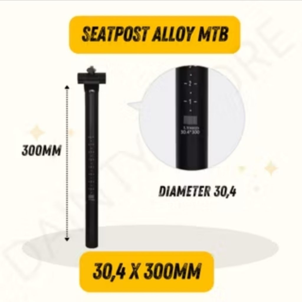 Seatpost Alloy Sepeda MTB ROADBIKE GRAVEL Tiang Sadel Ukuran 30.4 Panjang 300mm Compatible BMX Road 