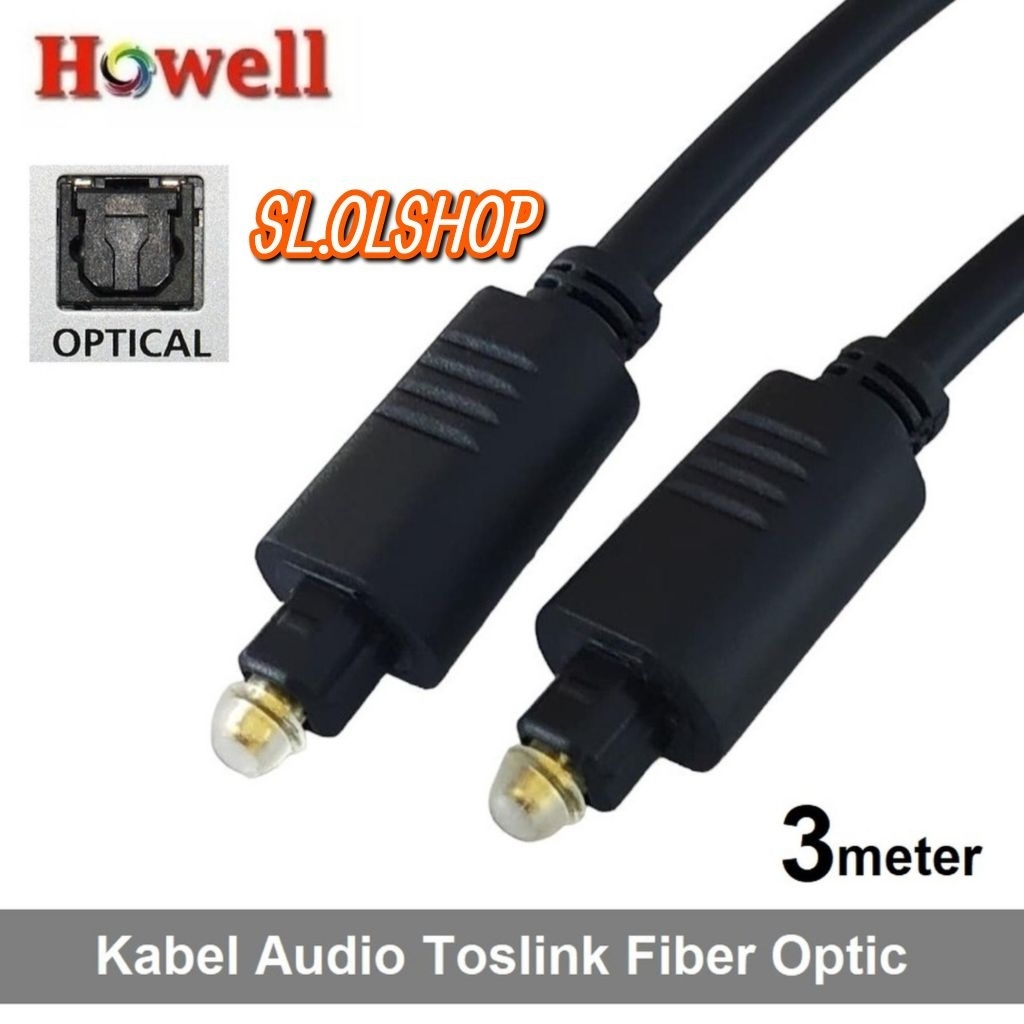 Kabel Howell Audio Fiber Optic/Toslink 3M-Optical Cable Howell Kualitas Terbaik