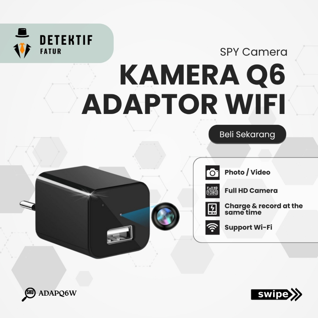Kamera CCTV Mini Q6 Charger USB WiFi 1080P Motion Detection Hidden Spy Camera CCTV Charger Adaptor