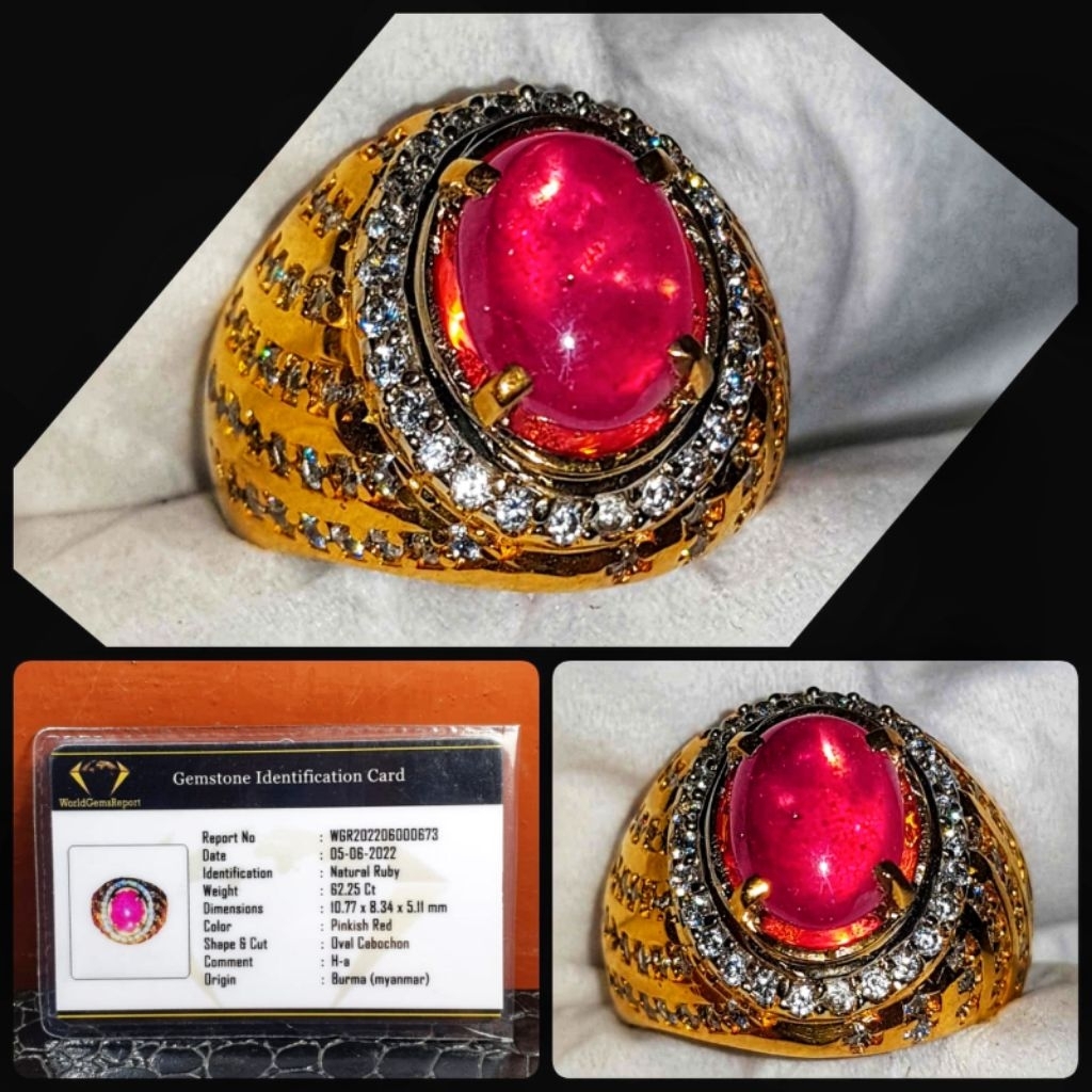 RUBY BURMA STAR BOLL ASLI WARNA DELIMA HQ