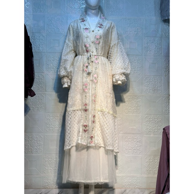 Gamis brukat + outer brukat premium