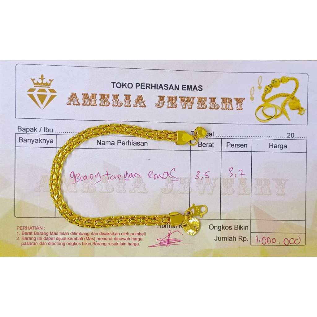 ( COD) Promo Gelang Tangan Wanita Dewasa Gelang Tikar Berlapis Emas Muda Tidak Luntur