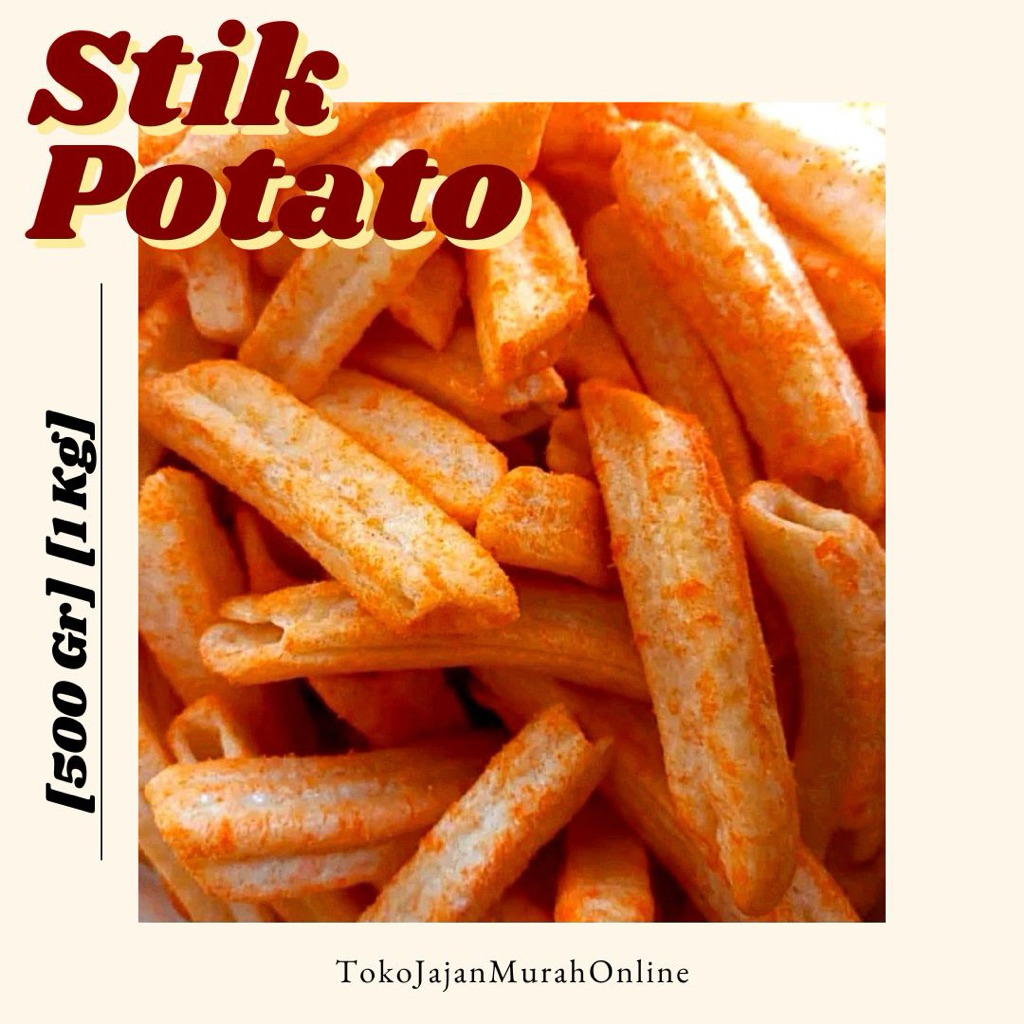Kerupuk Stik Potato Balado || Kerupuk Stik Potato Jagung Manis [500 gr] [1 Kg]