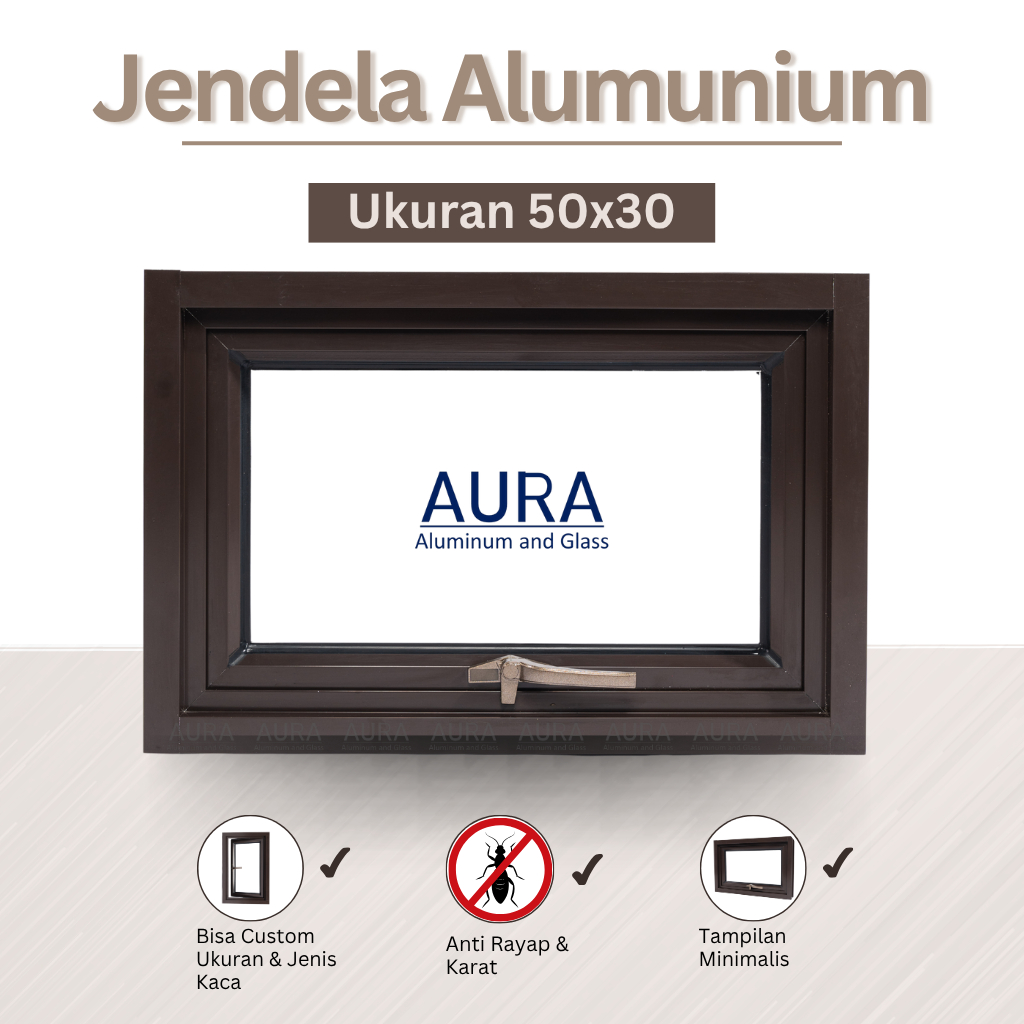 Jendela Bovenli Alumunium - 50*30