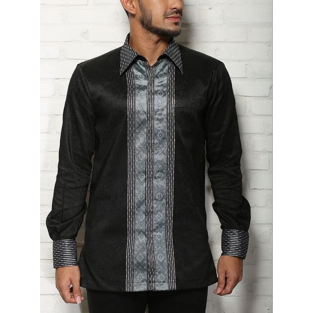 Kemeja lengan panjang, kemeja tenun baron, kemeja songket baron