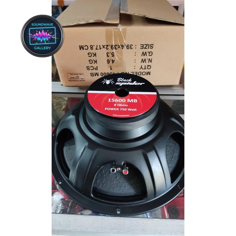Speaker Woofer Black Spider 15600MB 15 Inch Voice Coil 2.4 Inch 750 Watt Low Mid Original | Komponen