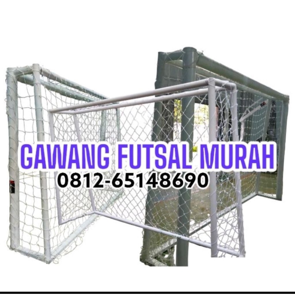 Tiang Gawang Futsal Pipa 2,5 Tebal Besi 1.8 mm Set 2 Unit Murah dengan Jaring Custom & Pre Order Min