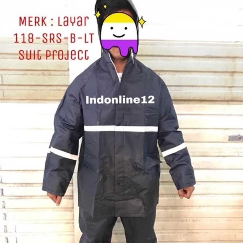 Jas hujan suit project blue navy merk layar
