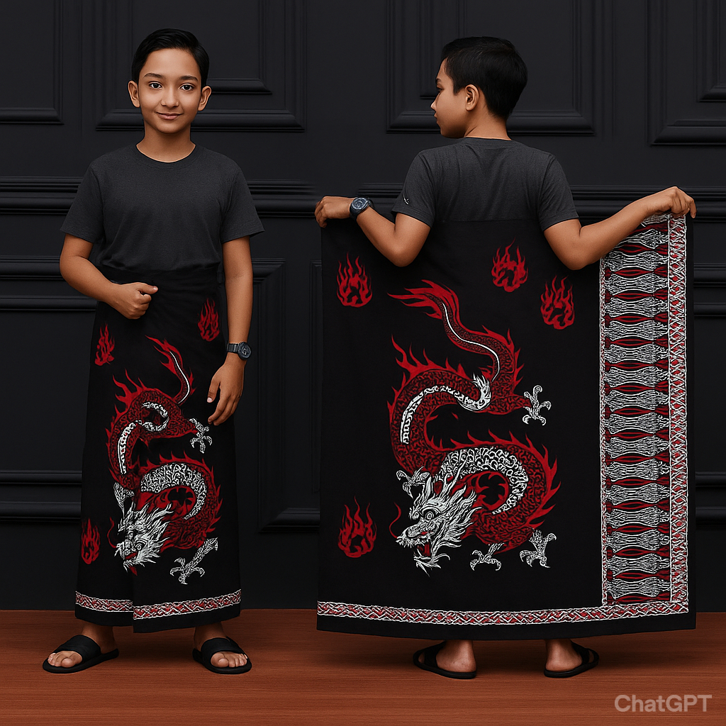 Sarung Batik Anak Khas Pekalongan Bahan Santung Adem - Sarung Anak SD-SMP