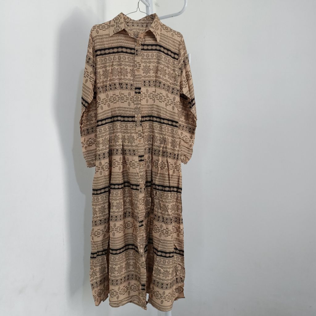 gamis midi dress homie EXTU HERITAGE daster motif  pattern vintage original new bukan preloved bekas