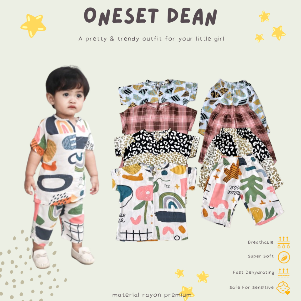 Oneset Dean Setelan Anak Usia 2 Sampai 5 Tahun Laki Laki Material Rayon Uniqlo Import Maybee Kids