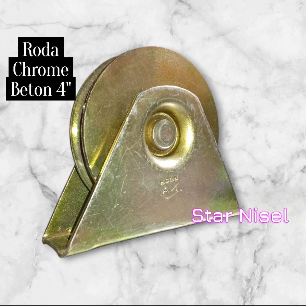 Roda Pagar Besi Tebal Roda Beton U siku 2", 2½", 4"