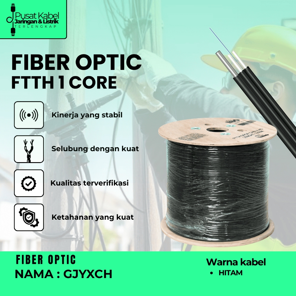 Dropcore 1 Core 3 Seling Kabel Fiber Optik Mimacro 1KM | Kabel Fiber Optik 1000M FTTH