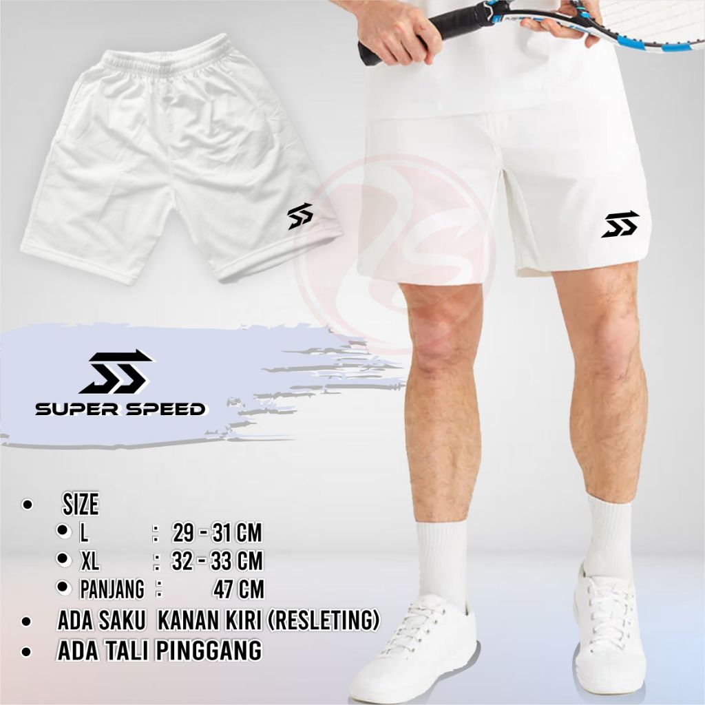 Celana pendek putih SMLXL training putih bulu tangkis tenis bawahan olahraga pria celana olahraga