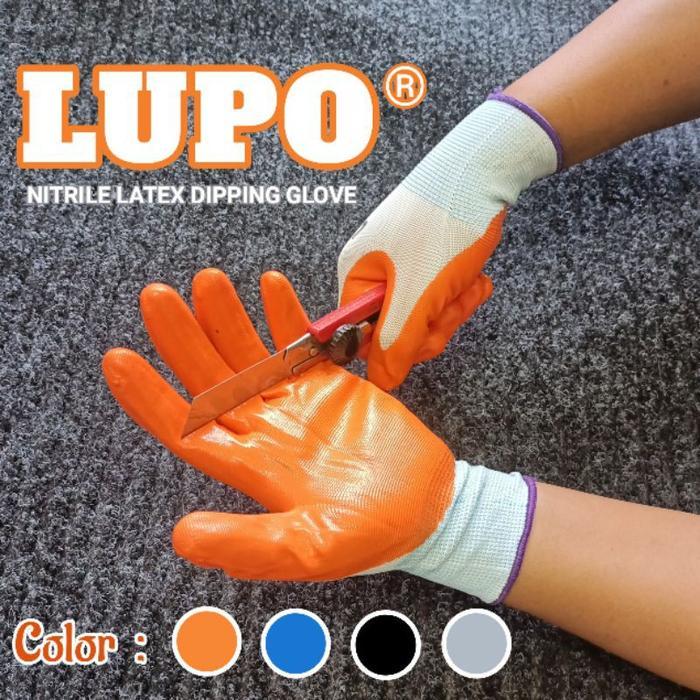 Random 12 pasang sarung tangan Kerja lupo karet tebal sarung tangan kerja berkebun anti benda