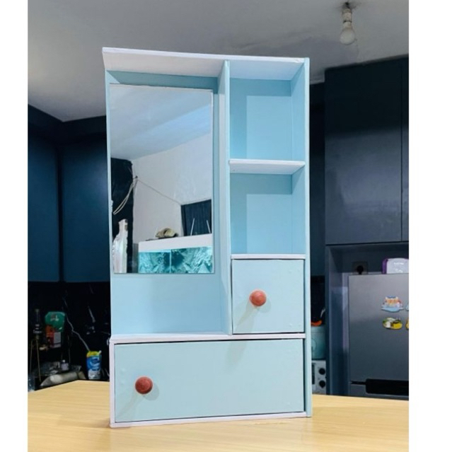Cermin kaca rias MELATI ukuran 58x33cm anti pecah karena bergaransi bisa digantung d dinding cermin 