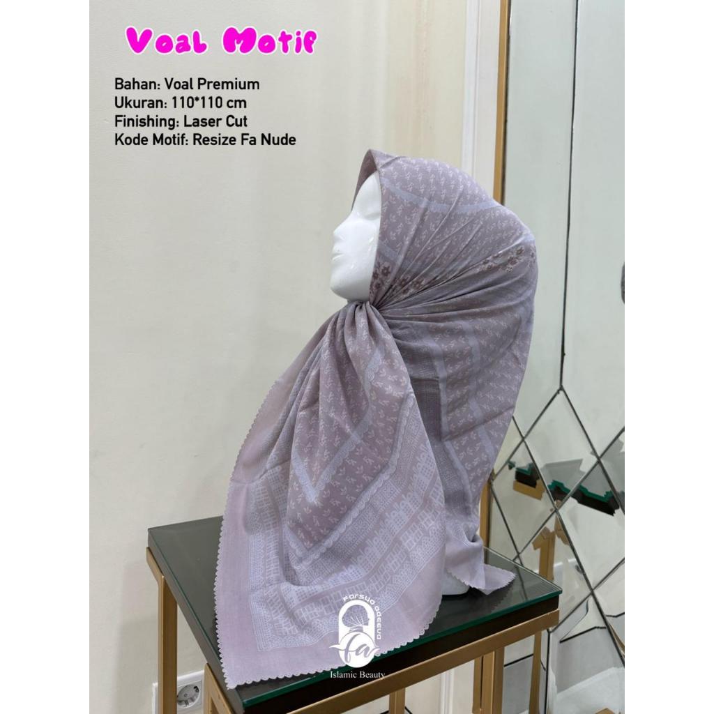[ADV] HIJAB SEGIEMPAT DENAY MOTIF WARNA NUDE BAHAN VOAL TEPI LASERCUT