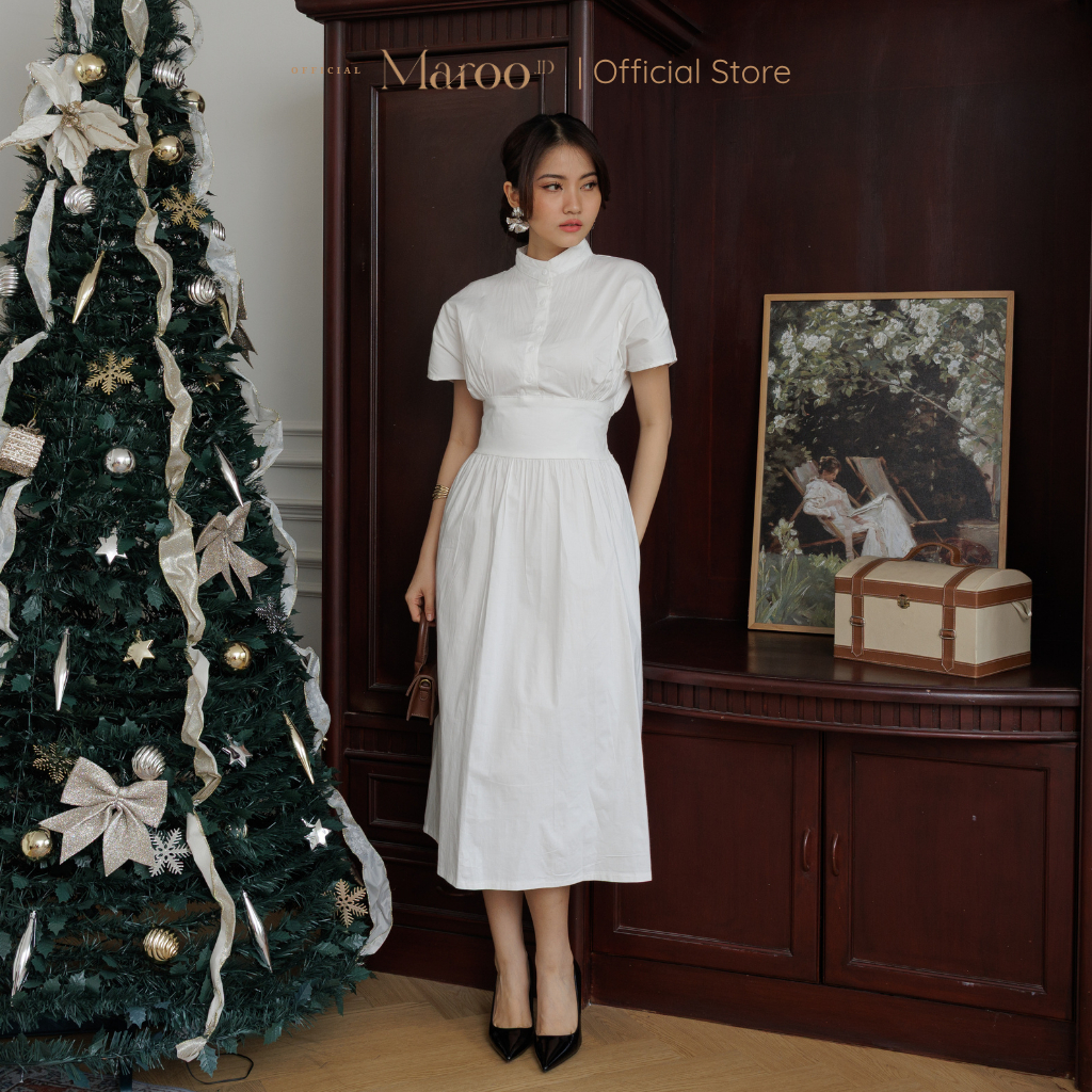 Maroo - Stacy Dress / Dress Wanita / Dress Kondangan / Dress Pesta / Dress Putih / Dress Natal / Dre