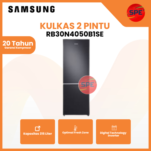 KULKAS 2 PINTU FREEZER BAWAH SAMSUNG KAPASITAS 315 LITER RB30N4050B1/SE / RB30N4050B1SE GARANSI RESM