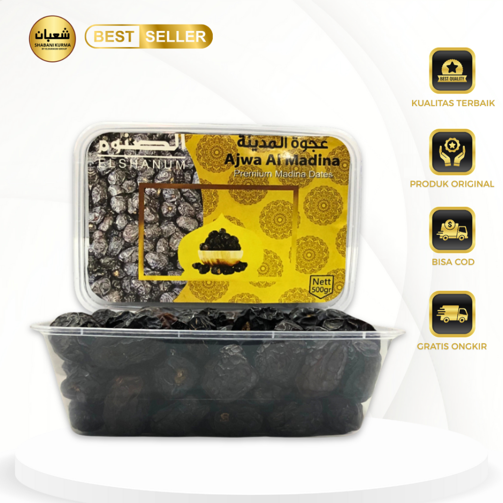 Kurma Ajwa 500 gram Asli 100% Original / Kurma Ajwa Original Premium / Shabani kurma