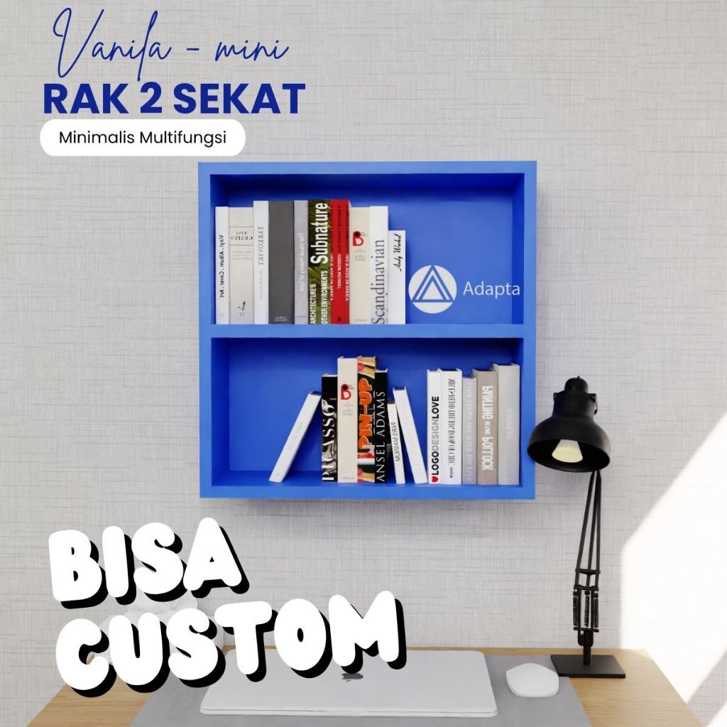 Adapta - Rak 2 Tingkat Kayu- Rak Tas Aesthetic- Rak Kayu Dinding Tempel- Rak Susun Kayu-AL- VANILA 3