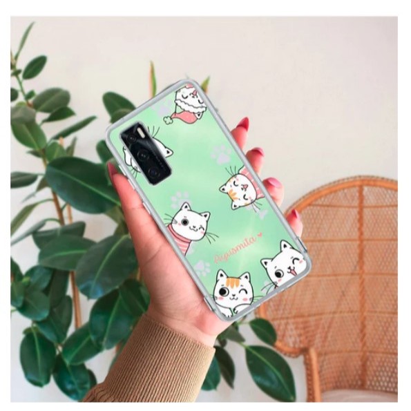 Casing Vivo V20 V20 SE Case Gambar Kucing Softcase Transparan Silokon Ponsel Clear Cat Cute Phone  C