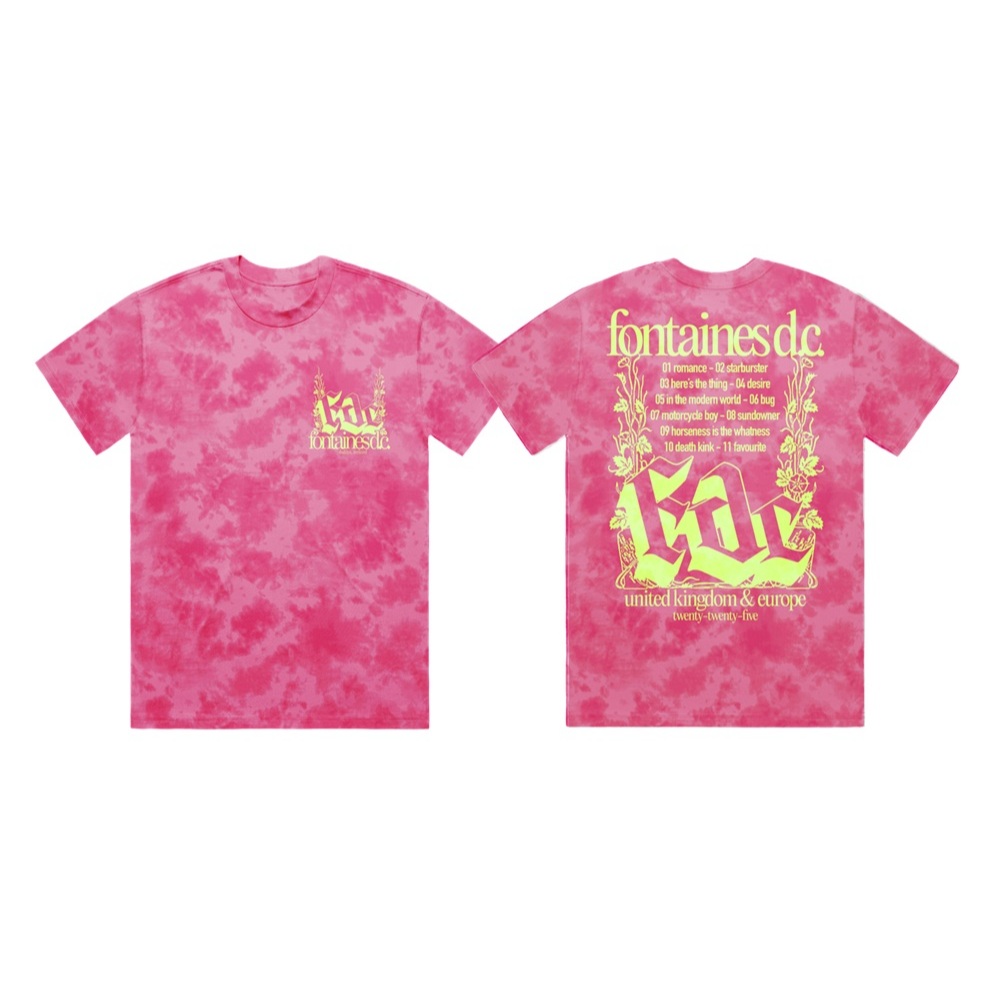 FONTAINES DC ROMANCE TRACKLIST TIEDYE T SHIRT