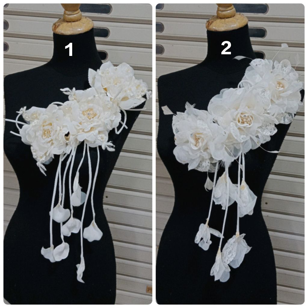 Korsase Gaun, Bunga korsase jumbo,aplikasi gaun/bunga aksesoris gaun pengantin / hiasan bahu / hiasa