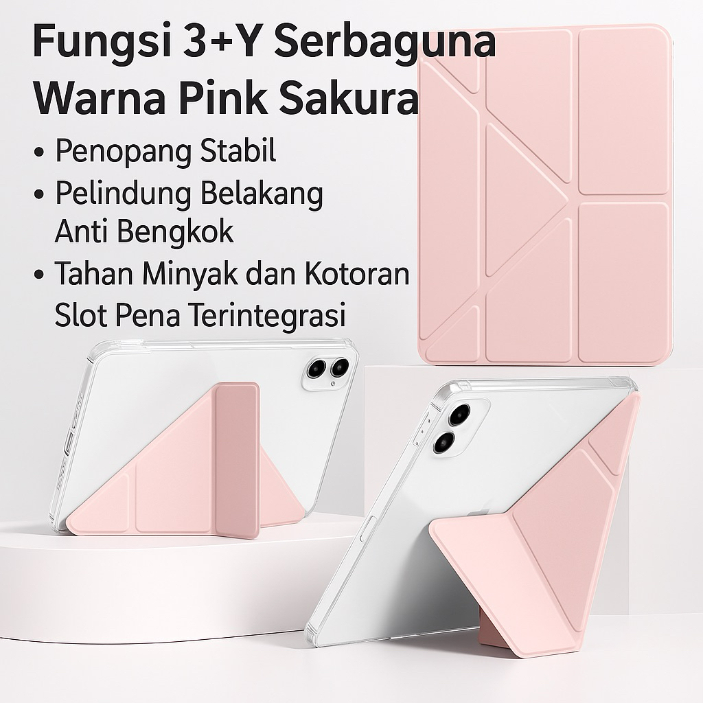AKRILIK FLIP FOR IPAD GEN 11 A16 IPAD GEN 10 10.9” Crystal AKRILIK TRI Fold Smart Case – Casing Tabl