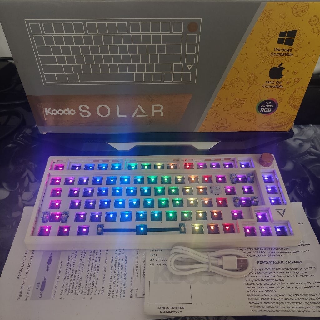 Barebone Koodo Solar Mechanical Keyboard 75% w/Knob Layout - White