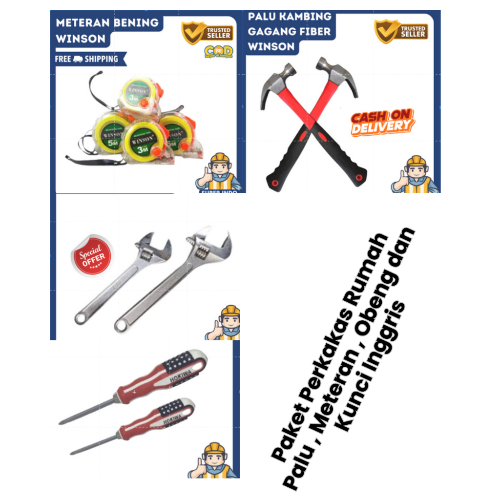 Paket Perkakas Rumah tangga / Alat Tukang Rumah Tangga / Alat Tukang Komplit / Alat Perkakas Rumah /