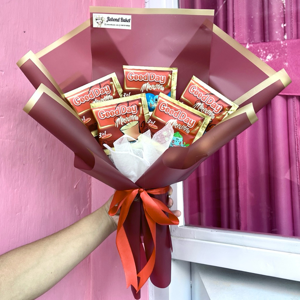 Buket Kopi Good Day Isi 5 Murce – Buket Wisuda / Sidang | Hadiah Ulang Tahun / Anniversary / Valenti