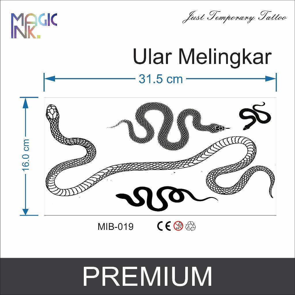 Tattoo Temporary Ular Melingkar Fruit Ink Premium Semi Permanen