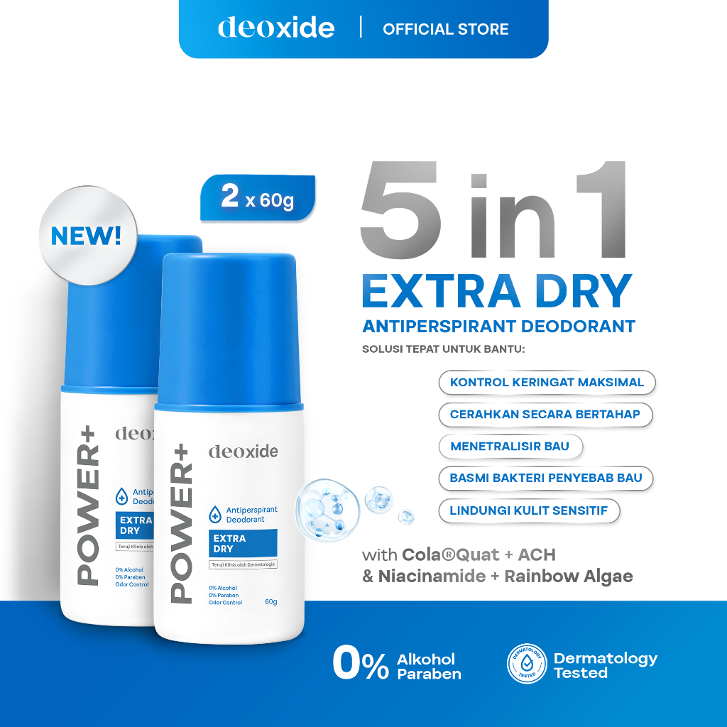 [READY] Deoxide Antiperspirant Deodorant Roll On POWER+ For Hyperhidrosis 2PCS