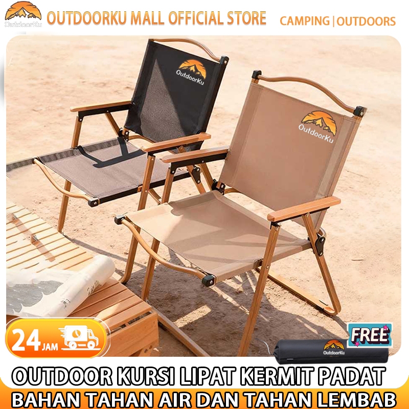 Kursi Lipat Outdoor Kursi Camping Kursi Pantai Premium Beban 150kg Kermit Style