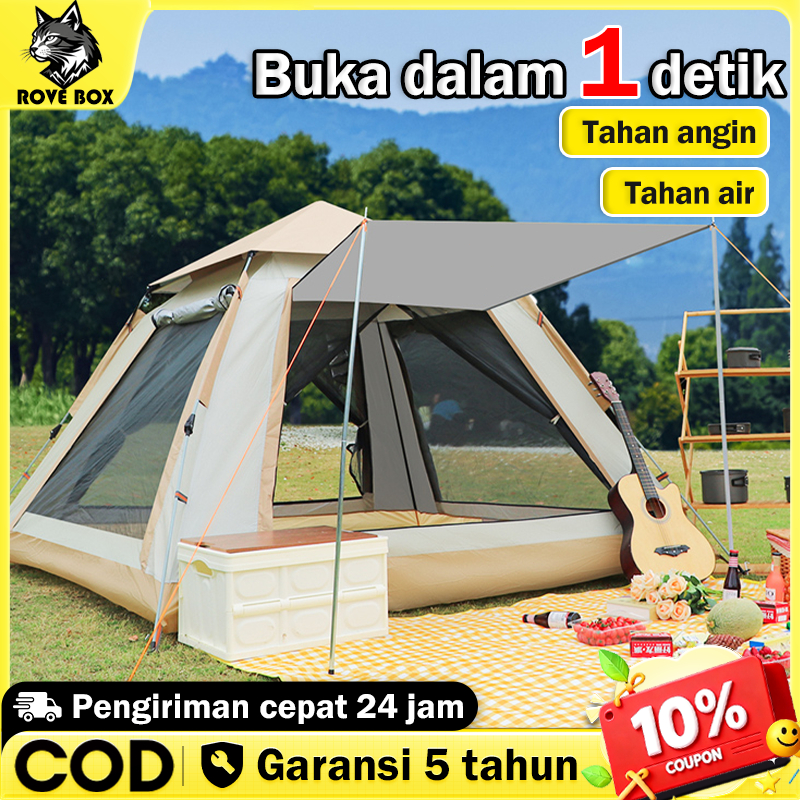 Tenda Camping Otomatis 5-7 Orang Tenda Outdoor Portabel Tenda Camping Keluarga Lipat