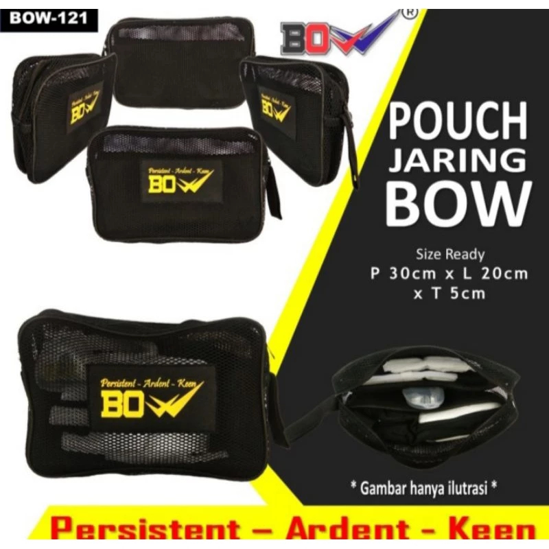 Tas Peralatan Pouch Jaring Taekwondo BOW Aksesoris Match Bag