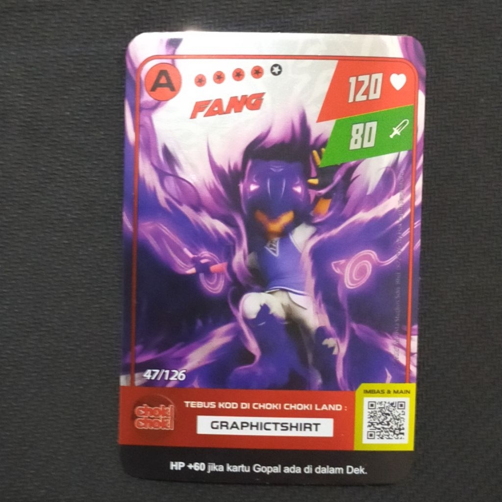 Boboiboy Monsta Galaxy Card Fang Choki Choki (Silver)