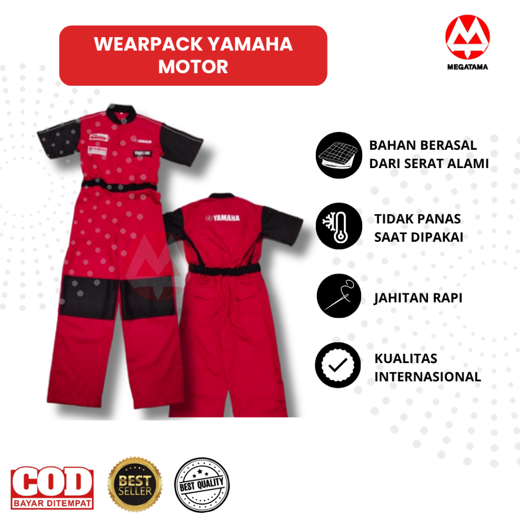 Seragam Mekanik Yamaha  Wearpack Yamaha  Seragam Yamaha Mekanik  Seragam Bengkel Yamaha