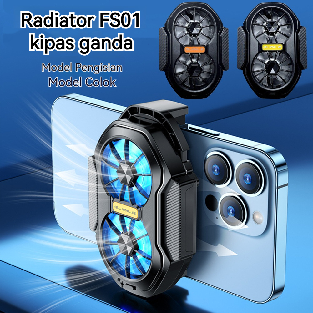 FS01 Kipas Angin Pendingin HP Kipas Hp Gaming Pendingin Fungsi Baterai Bawaan/Versi Kabel Type C