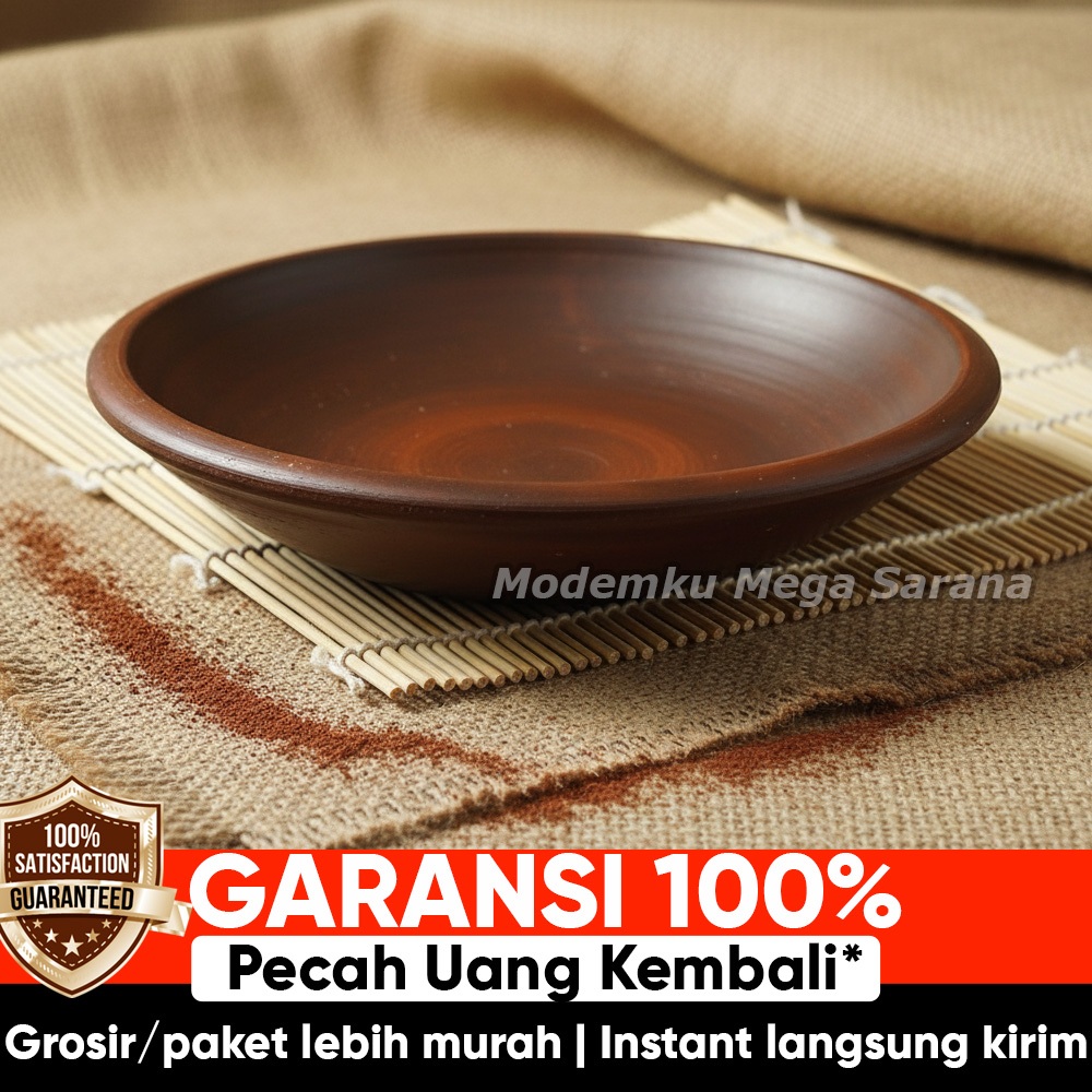 Gerabahku |  Cobek Bakar Tanah Liat Sambal Gami Tahan Panas - Diameter 25 cm Gerabah  Cobek  Piring 