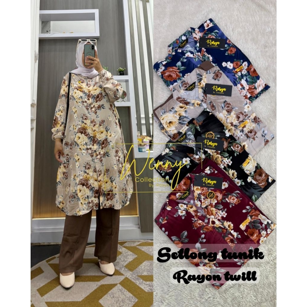 SETELAN LONG / SETLONG TUNIK RAYON TWILL ARMANY WENNY