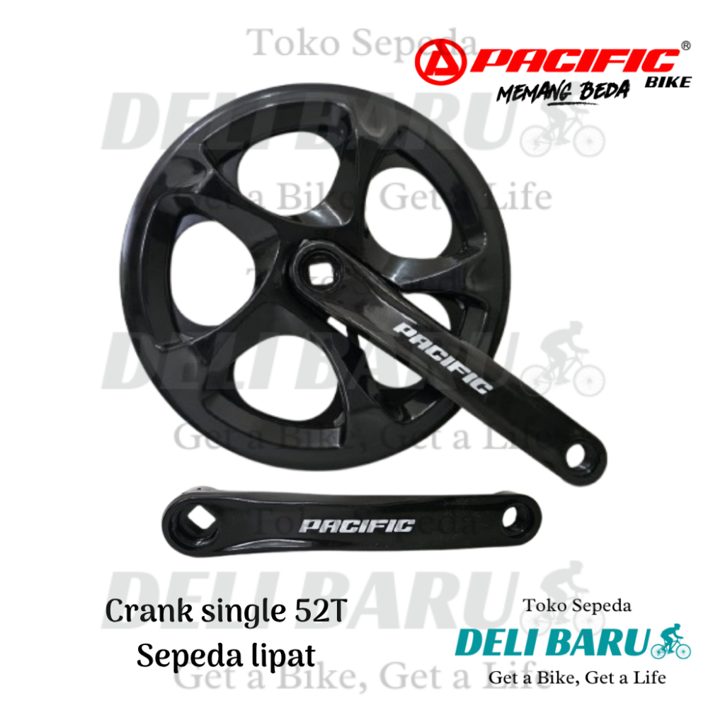 Pacific Crank single chainring 52T sepeda lipat