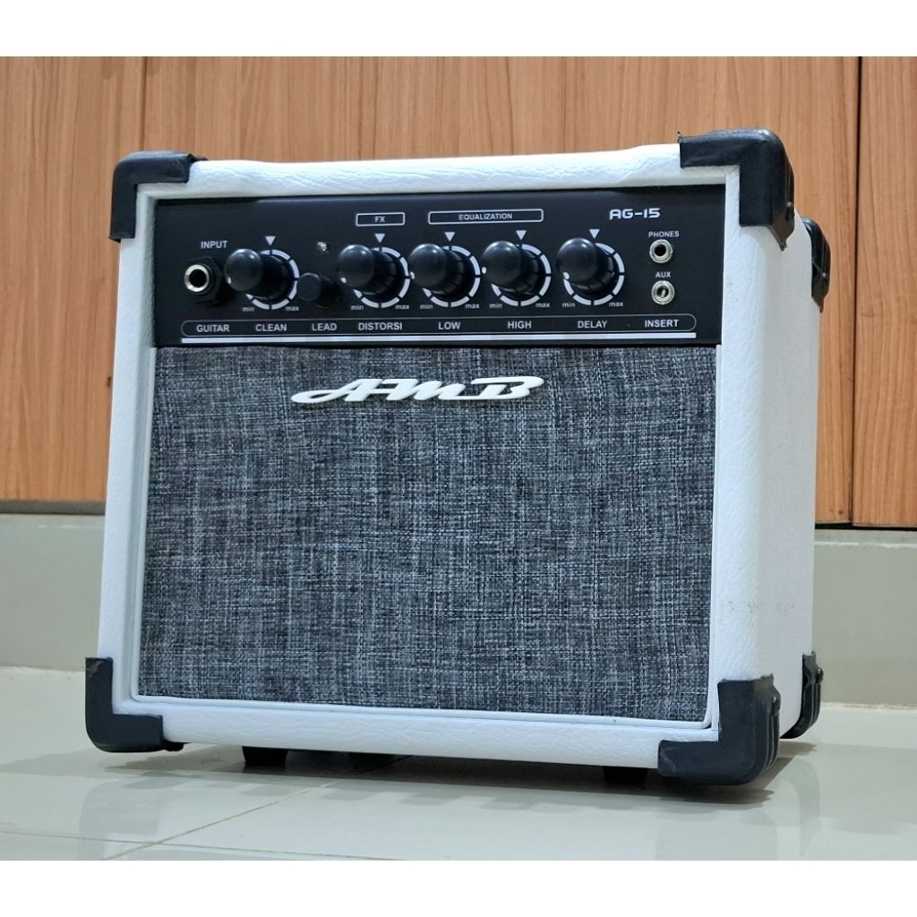 Ampli gitar amb mini distorsi efek DELAY bonus kabel kabel aux