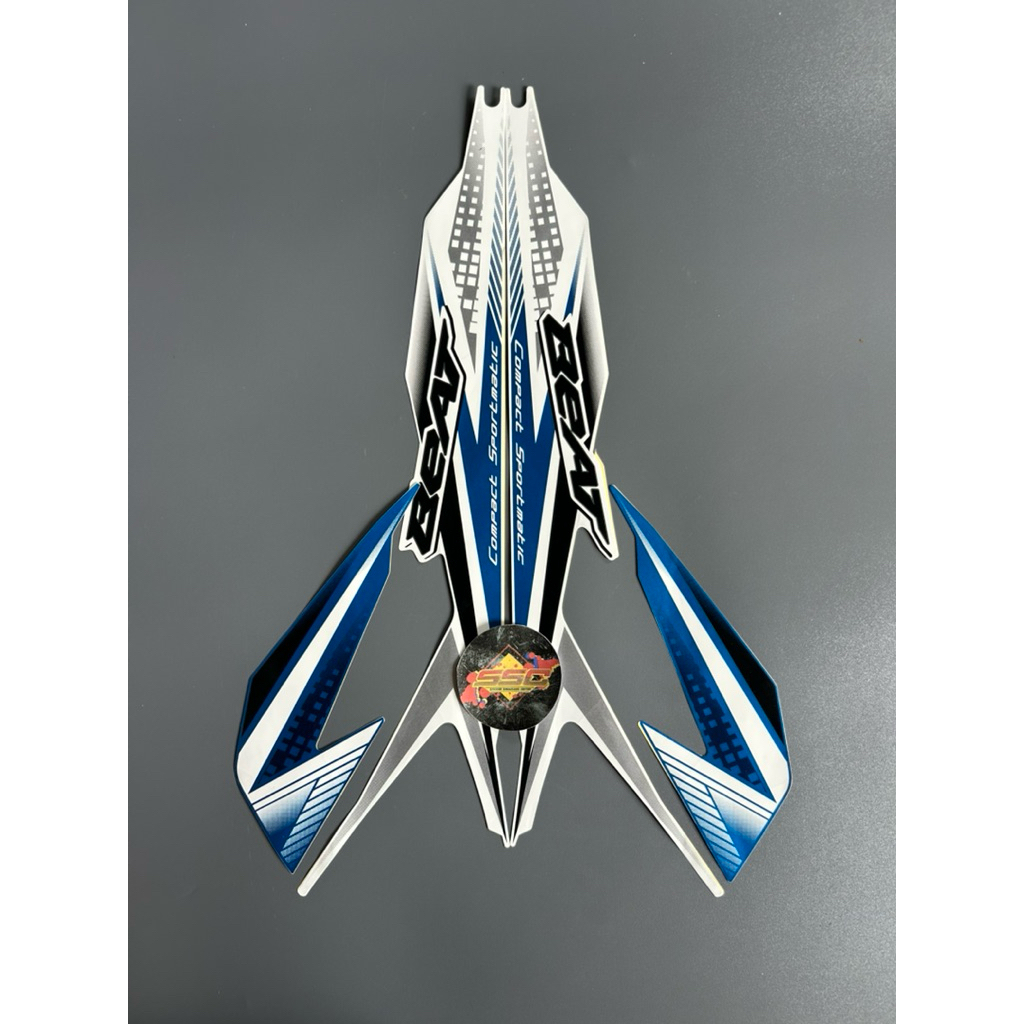 STRIPING STIKER BEAT FI 2020 PUTIH LIS BIRU ORIGINAL